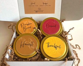 Fall Candle Set - Pumpkin, Apple, Cinnamon, Nutmeg & Wild Berries - hand-poured soy wax candles