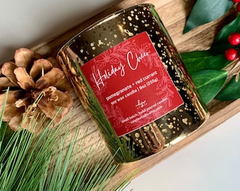 Pomegranate & Red Currant Candle - Holiday Cheer Scented Candle - Hostess Gift, Christmas Gift for Her