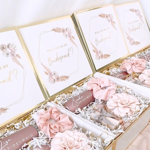 Boîte à propositions de demoiselles d'honneur | Coffret cadeau personnalisé | Boîte demoiselle d'honneur | Coffret cadeau de demoiselle d'honneur | Coffret cadeau de luxe magnétique | Cadeau de proposition de demoiselle d'honneur