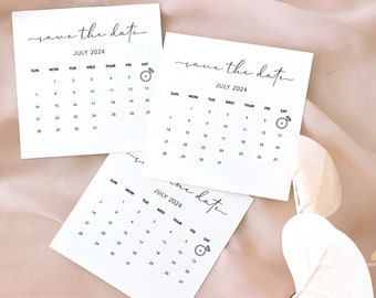 Printed Save The Date Calendar Cards, Bridesmaid Proposal Gift Idea, Modern Minimalistic Wedding, Bachelorette Favors, Save Our Date