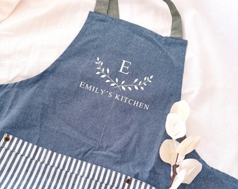 Personalized Apron, Mothers Day Gift Idea, Custom Apron Design, Customized Name or Monogram or Initials Design,Housewarming Gift for Chefs