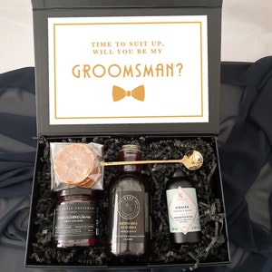 Boîte noire à propositions pour garçons d'honneur | Boîte garçons d'honneur | Coffret cadeau pour homme | Boîte cadeau vide | Coffret cadeau personnalisé | Boîtes à propositions | Boîte cadeau noire