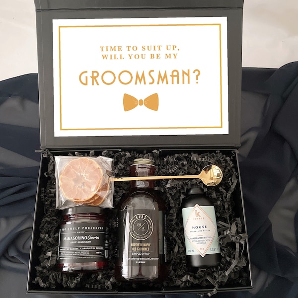 Black Groomsmen Proposal Box | Groomsmen Box | Best Man Gift Box | Empty Gift Box | Personalized Gift Box | Proposal Boxes | Black Gift Box