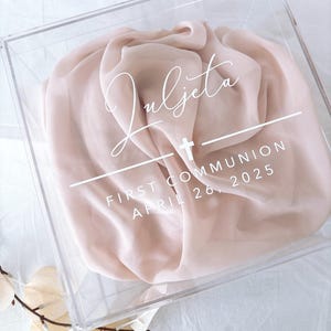 First Holy Communion Gift Box Personalized Acrylic,Baptism First Communion Gift,Baby Baptism Gift,Religious Gift,Baptism Keepsake Present