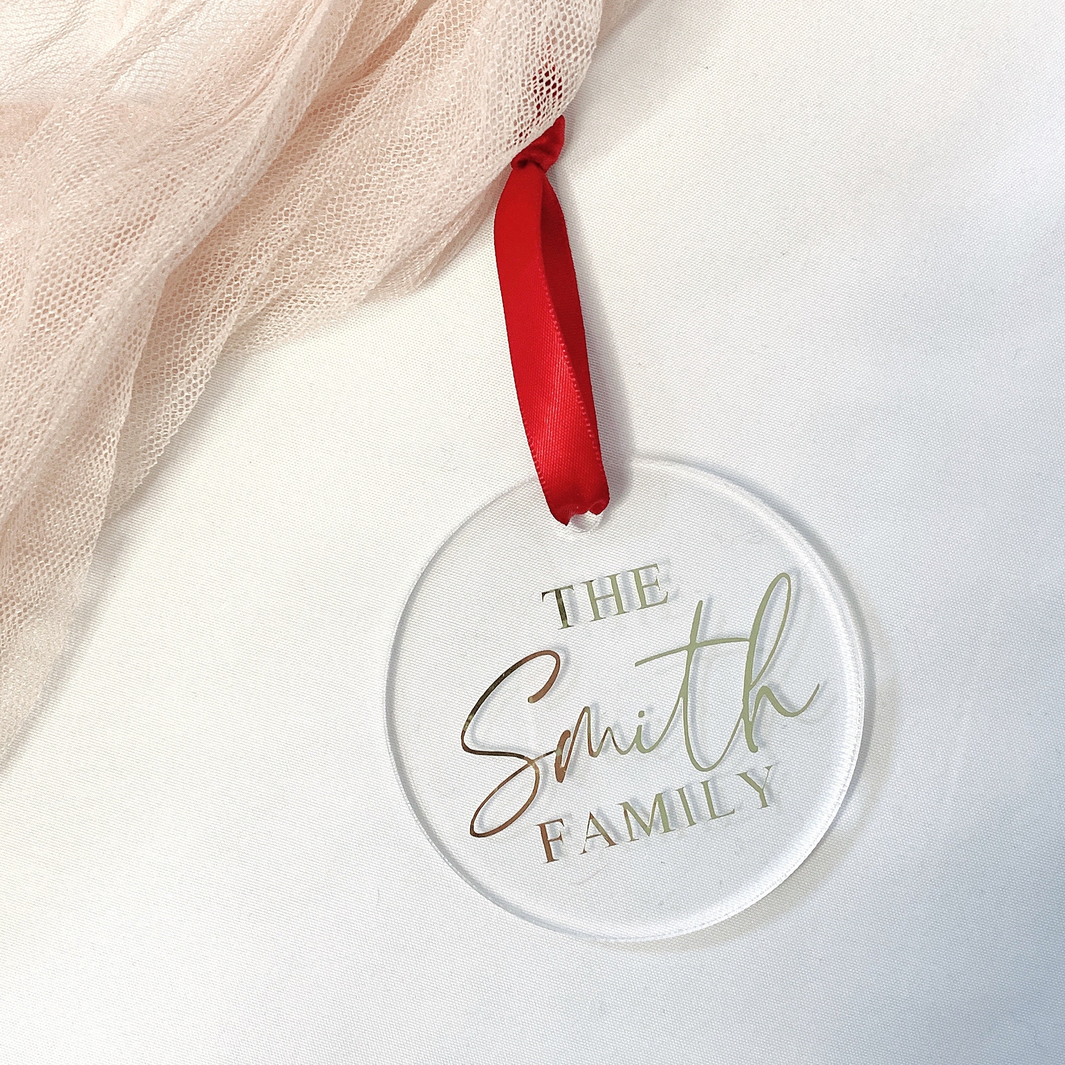 Personalized Clear Acrylic Ornament Christmas Ornament Custom Etsy