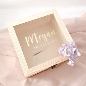 Personalized Wooden Gift Box,Empty Bridesmaids Proposal Box, Will you be my Bridesmaid Box with Names,Keepsake Custom Memory Box,Wedding Box