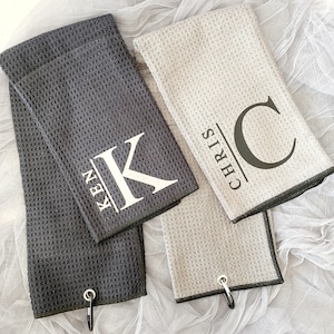 Personalized Golf Towel,Groomsmen Gift, Gift for Dad, First Fathers Day Gift, Gift for Golf Lover, Golf Gift, Personalized Dad Gift