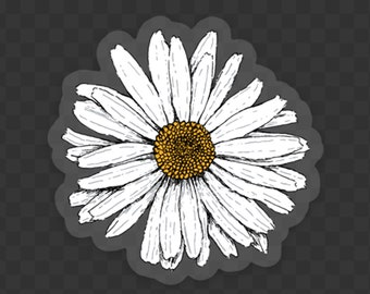 Daisy Sticker Decal: Original Art, Clear Vinyl (Set of 2)