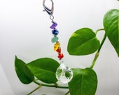 7 chakra crystal prism, rainbow maker car mirror charm, sun catcher for window, crystal ball car accessory, meditation ornament