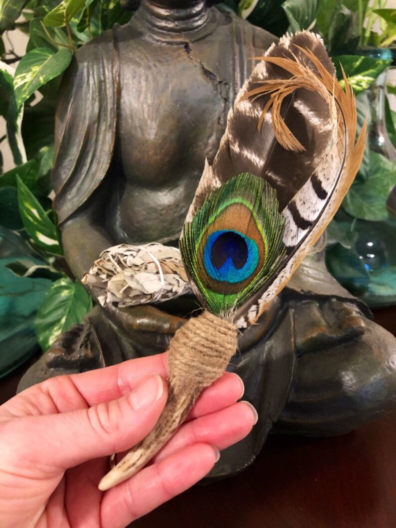 Smudge Feather Fan Kit /sacred Smudge Feather /sage Cleansing Etsy