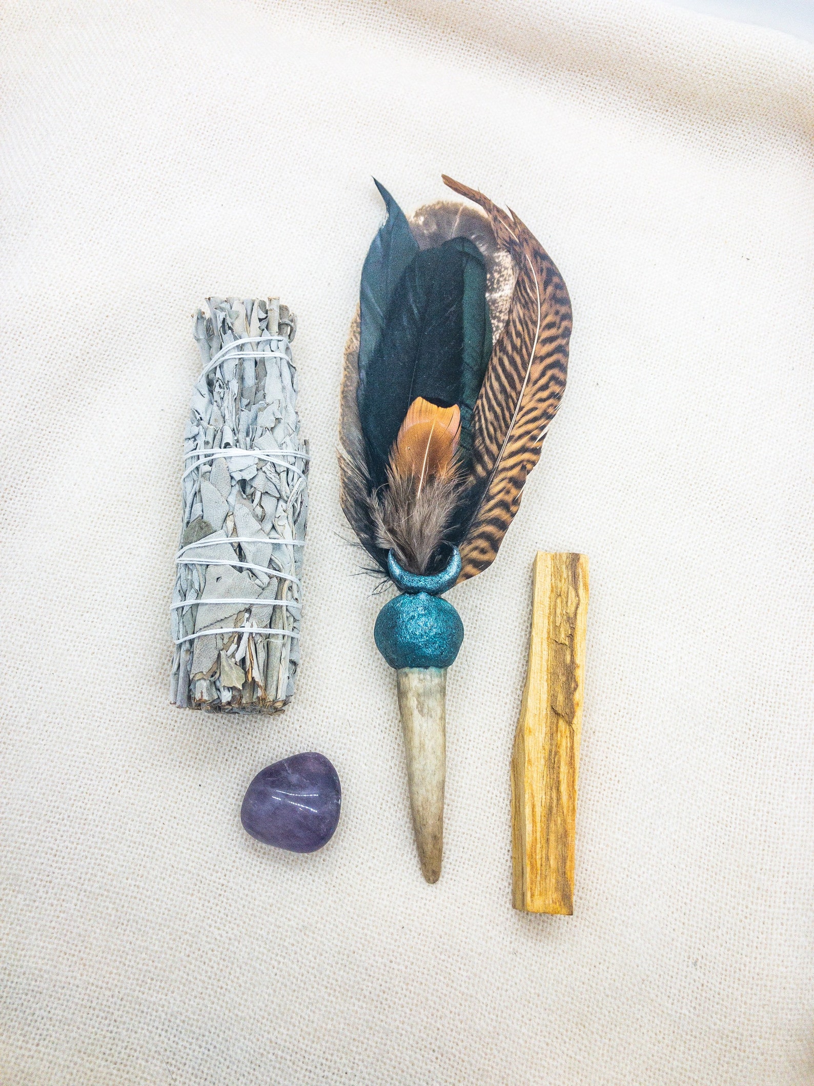 Smudge/sage feather kit ceremonial smudge feather Wiccan Etsy