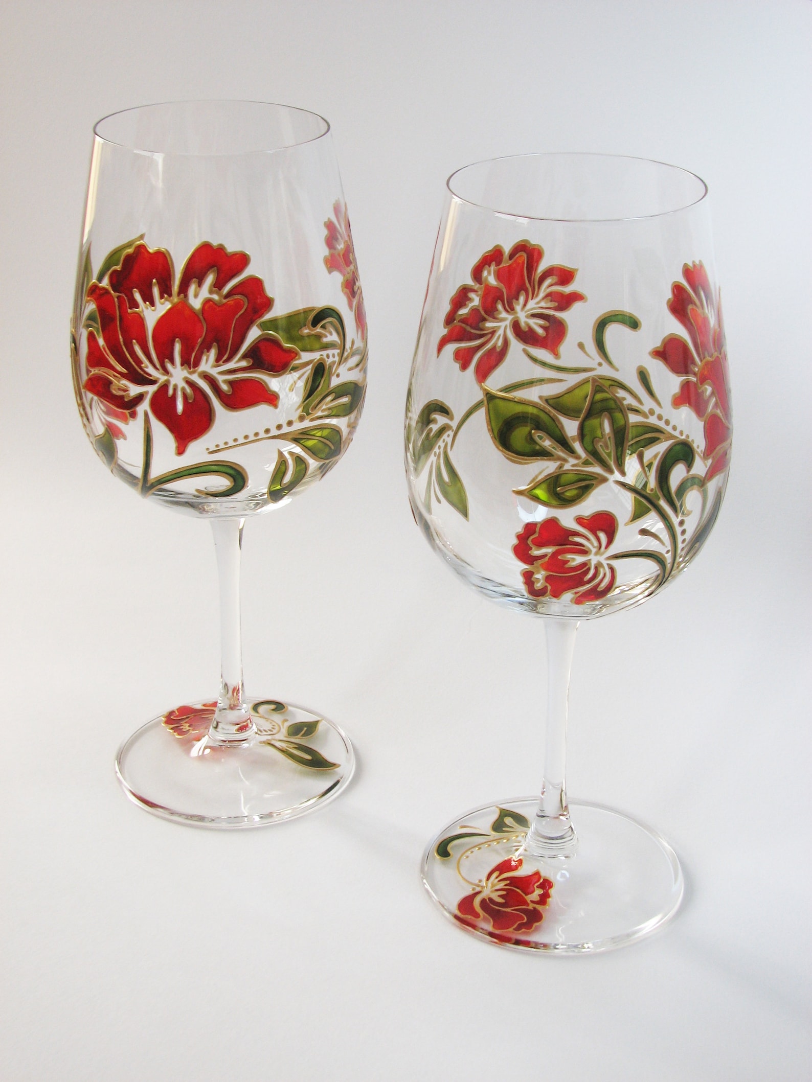 Personalized wine glasses hand painted housewarming gift idea Etsy