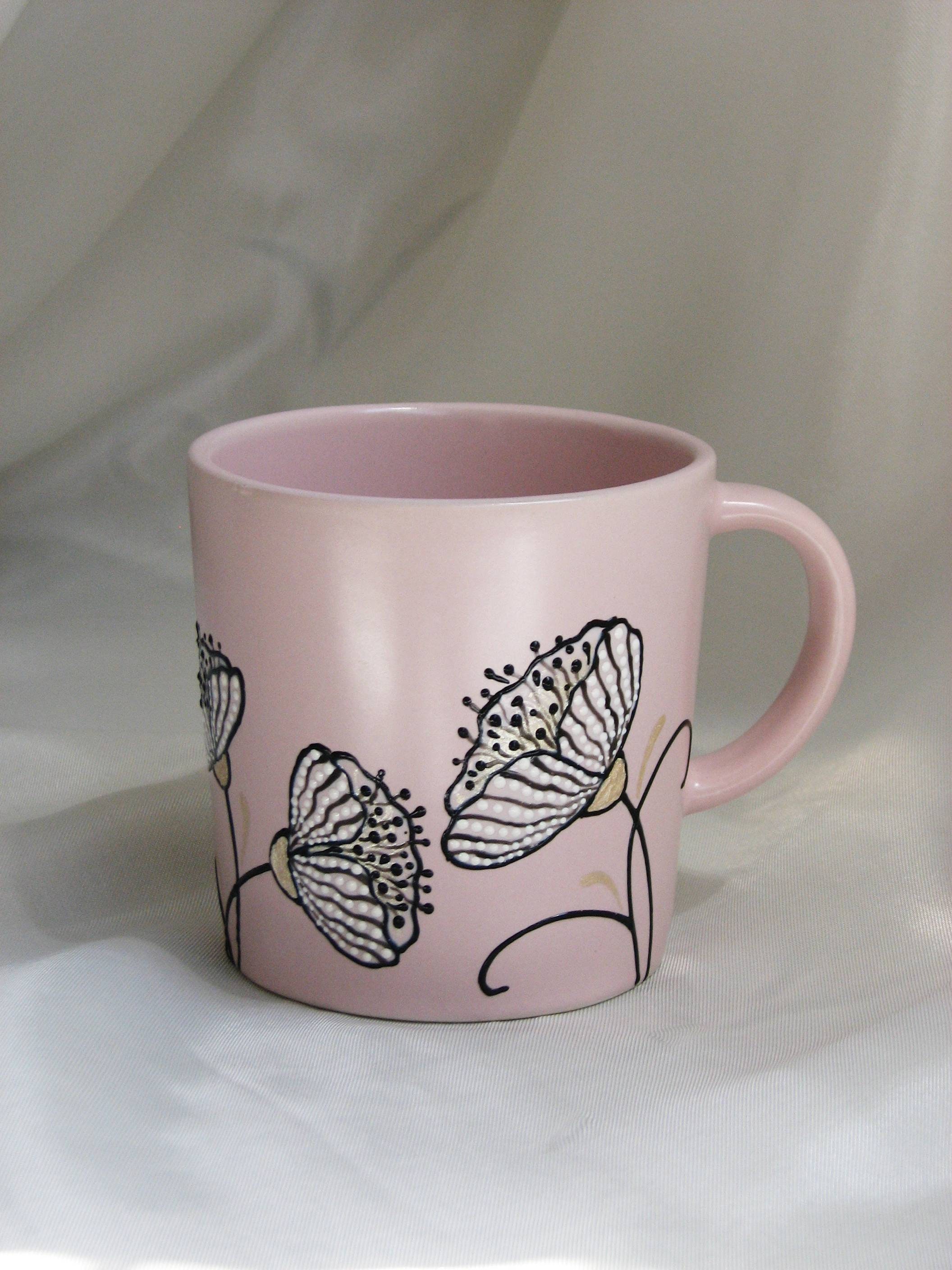 Handmade Coffee Mug with flowers godmother gift Etsy