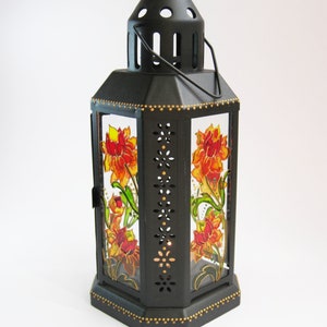 Handcrafted Lantern with Stained Glass - Unique Candle Holder, Perfect Housewarming Gift
