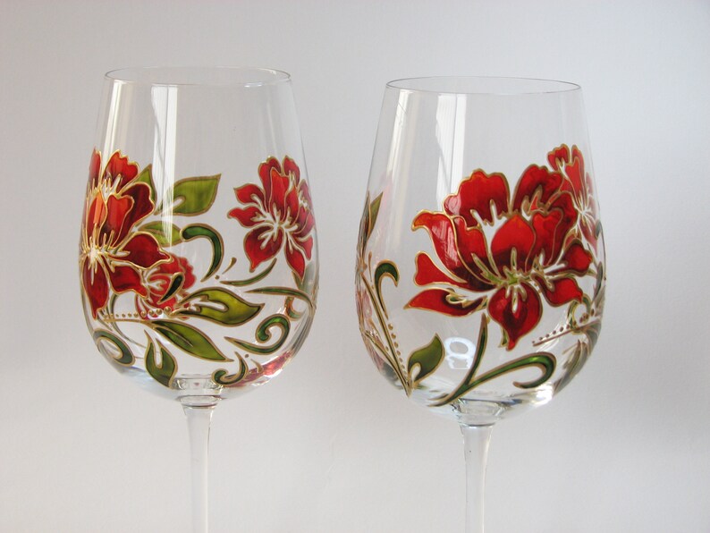 Personalized Wine Glasses Hand Painted Housewarming Gift Idea Etsy