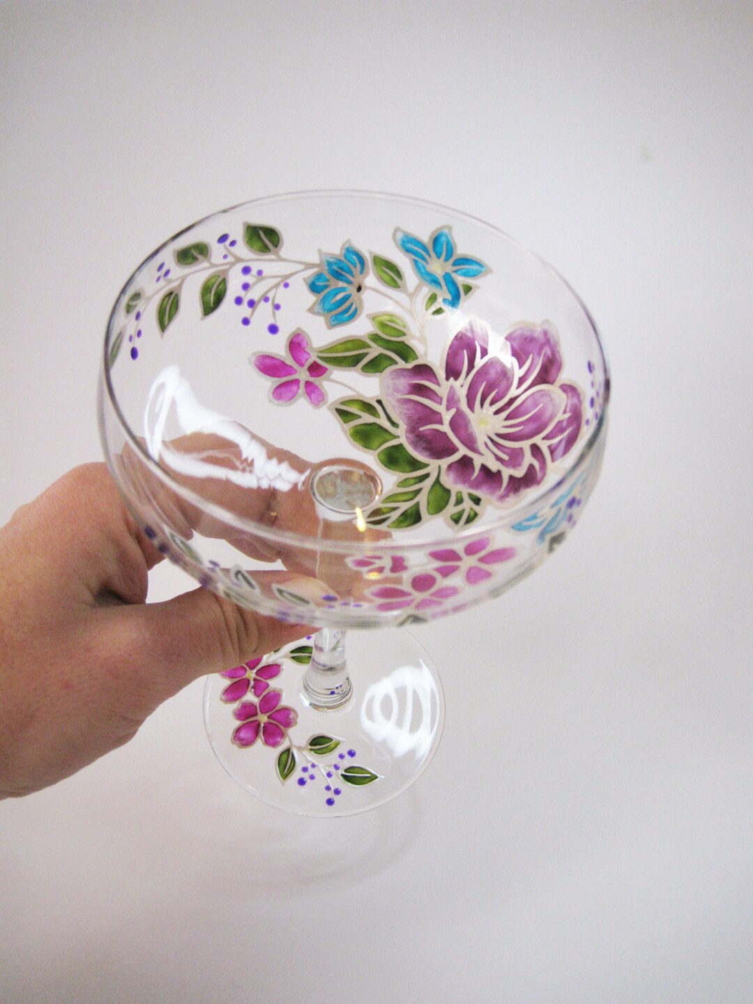 Personalized Cocktail Glass Hand Painted Anniversary Gift for - Etsy