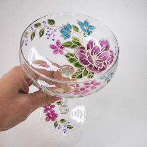 Hand-Painted Cocktail Glasses, personalized martini glass, anniversary gift