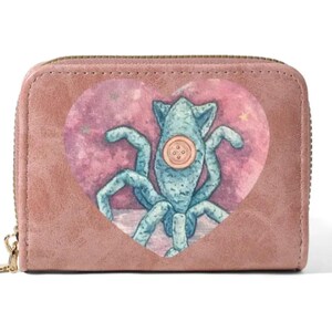 Cartera de cremallera con soporte para varias tarjetas con estampado de peluche de calamar Coraline y llavero de llave / Monedero de Beldam