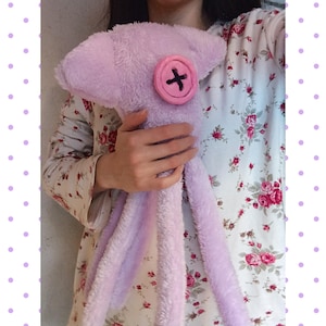 Squid inspired by the movie Coraline / Coraline squid octopus / fluffy fantasy sea animal plush / magical squid