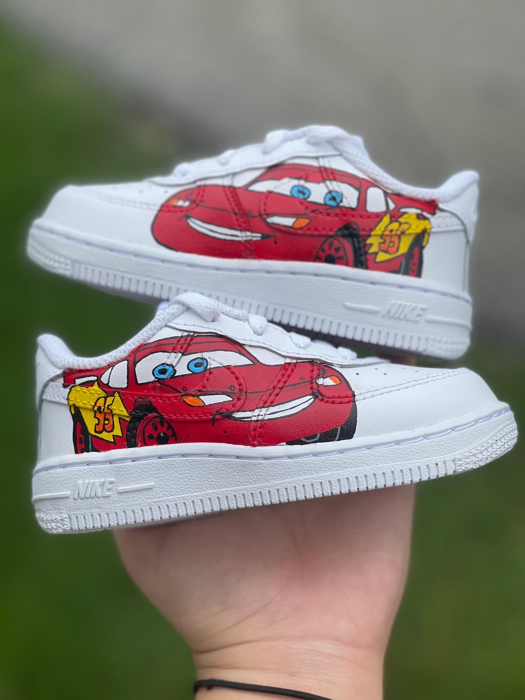 Lightning Mcqueen Custom Painted Shoes for Kids Custom Etsy