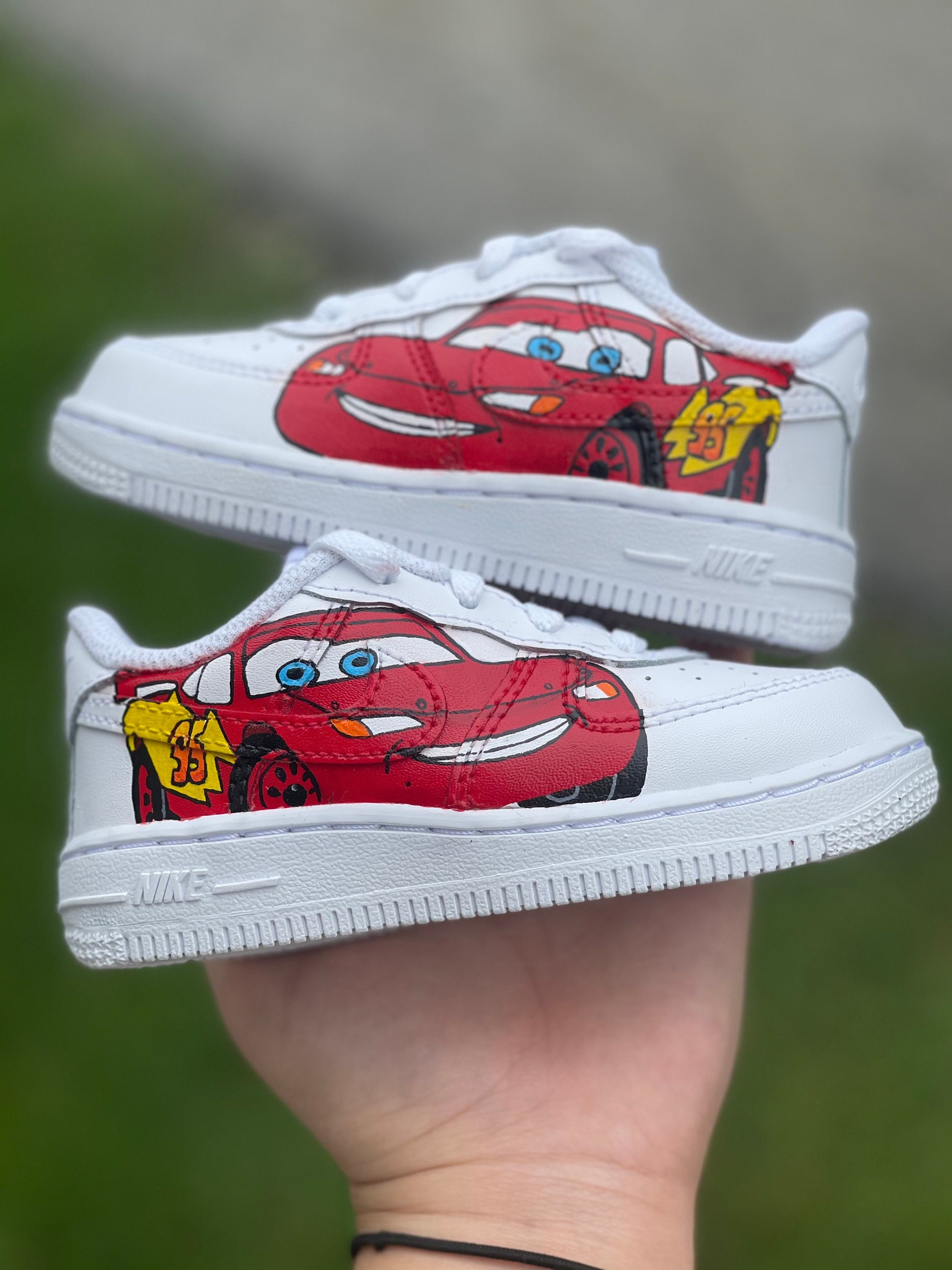 Lightning Mcqueen Custom Painted Shoes for Kids Custom Etsy
