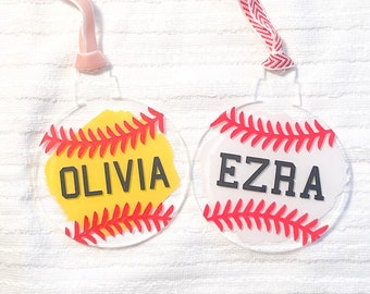 Decorazione natalizia personalizzata da baseball / Decorazione personalizzata da softball