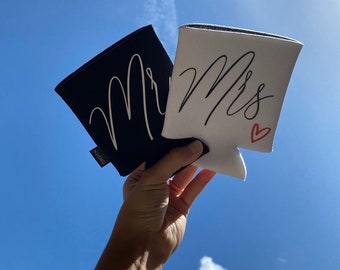 Enfriadores de latas Sr. y Sra. / Detalle de boda, Regalo de compromiso