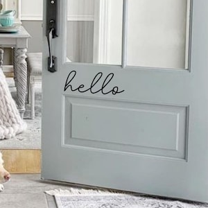 Hello Door Aufkleber | Hello Front Door Vinyl Aufkleber | Hello Wandtatz | Hello Door Sticker | Kurviger Hello Door Aufkleber