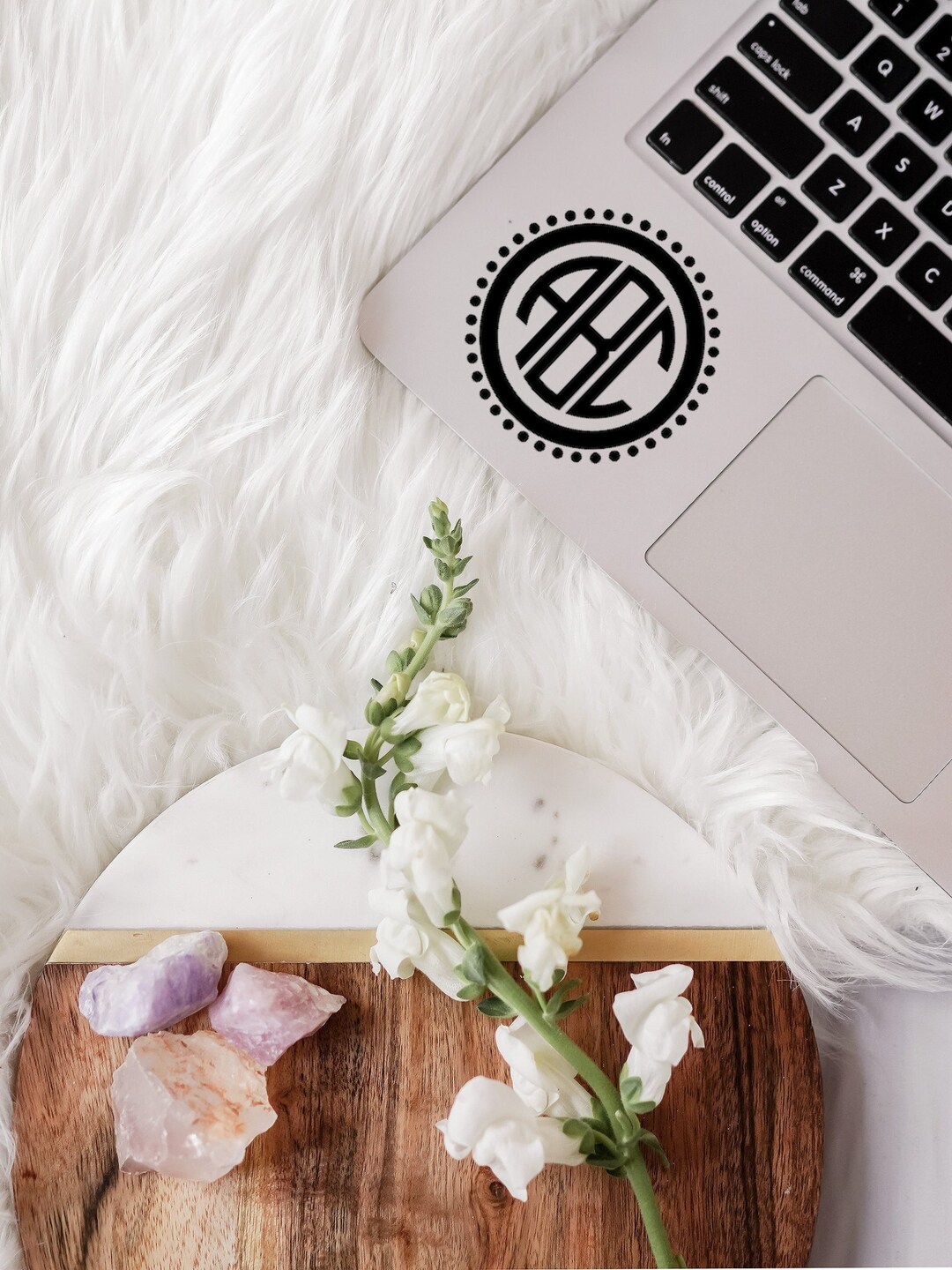 Personalized Circle Monogram Decal | Custom Initial Sticker - Etsy