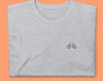 Embroidered Bicycle T-Shirt (orange)