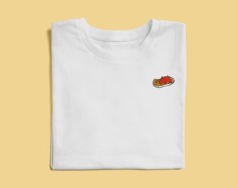 Embroidered Fries Ketchup Shirt (Short-Sleeve Unisex T-Shirt)