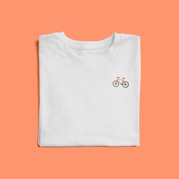 Embroidered Bicycle T-Shirt (orange)