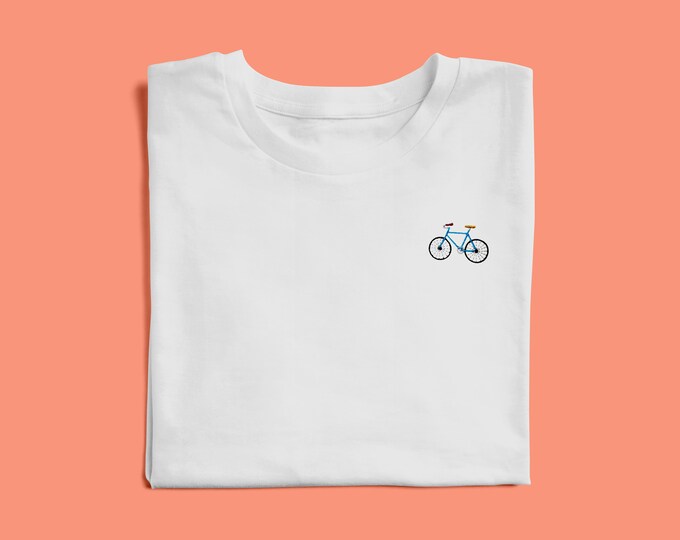 Embroidered Bicycle T-Shirt (blue)