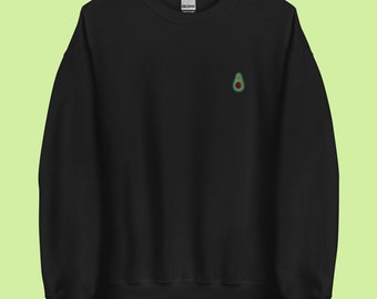 Embroidered Happy Avocado Sweatshirt (Unisex Sweatshirt)