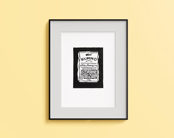 Pasta – Original signed linoprint (black ink) on paper