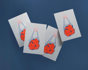Original Limited Edition Risography Print (Fluorescent Orange Color)