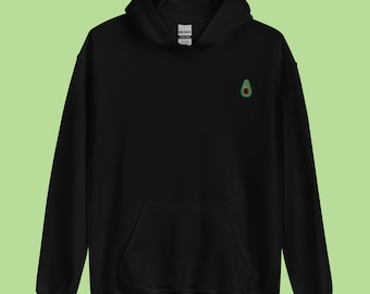 Embroidered Happy Avocado Hoodie (Unisex Hoodie)