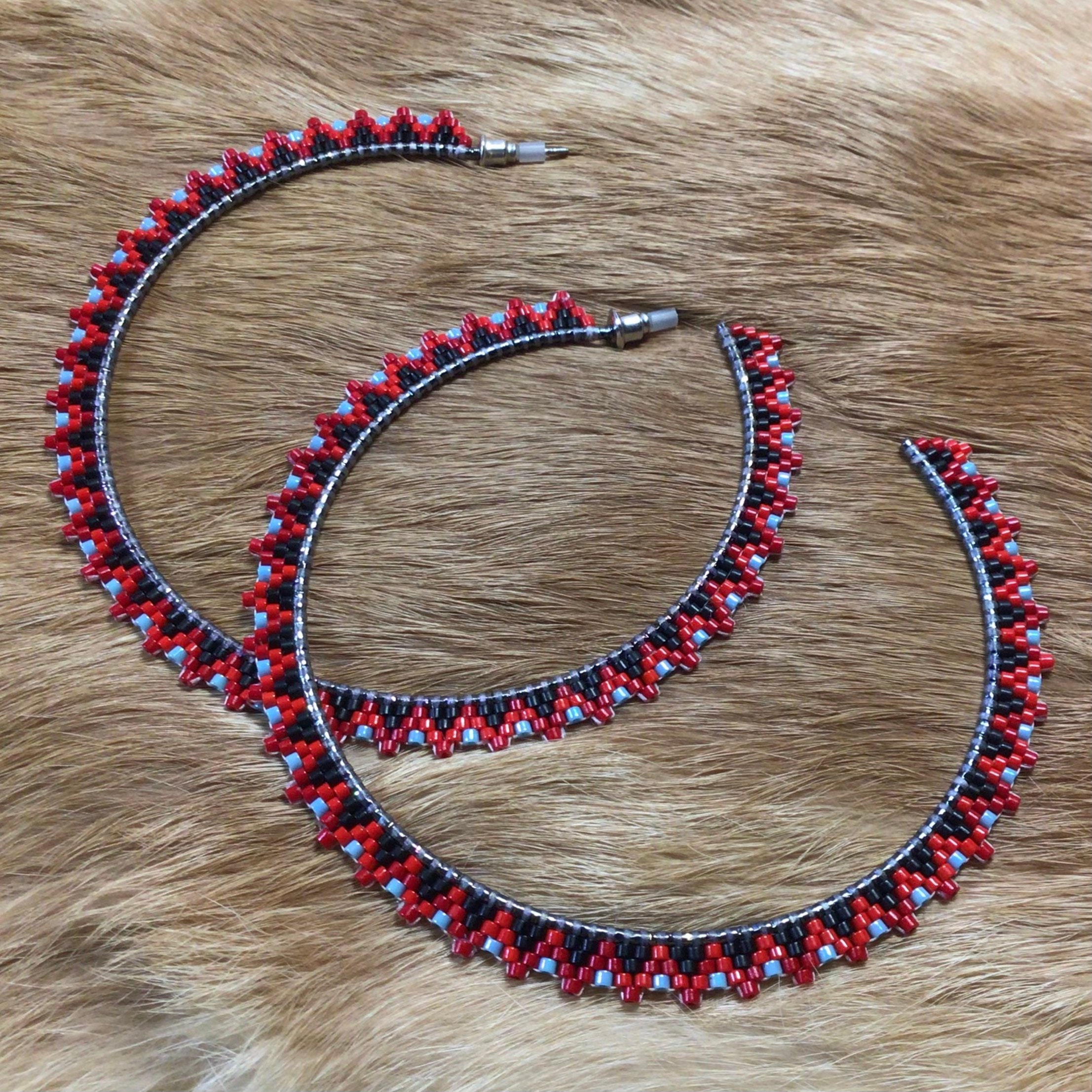 Brick stitch beaded hoop earrings Etsy