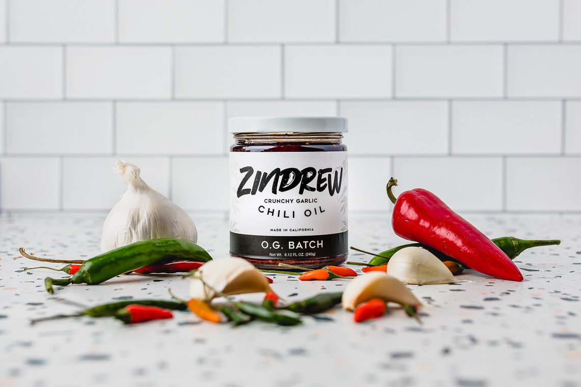 ZinDrew Chili Crunchy Garlicky Chili Oil 8.12 FL Oz Etsy