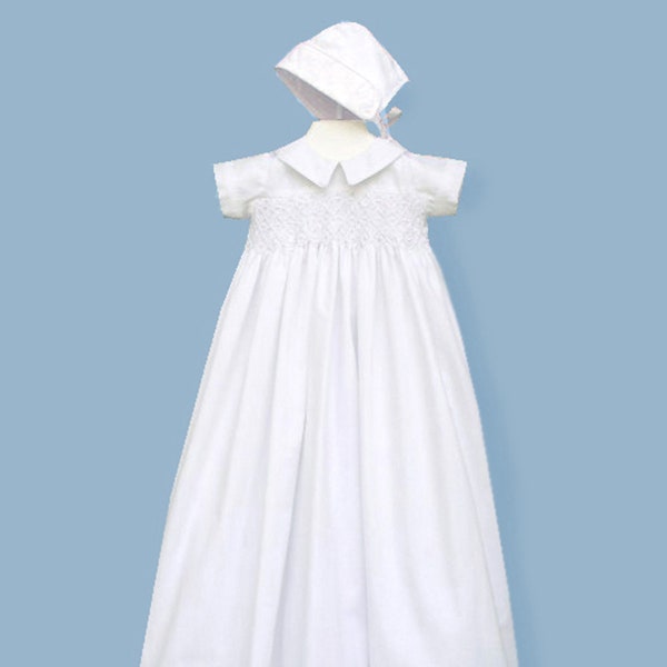 Hand Smocked Boy Christening Gown