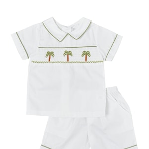 Hand Smocked Palm Tree Shirt & Shorts