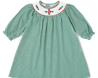 green gingham school dress