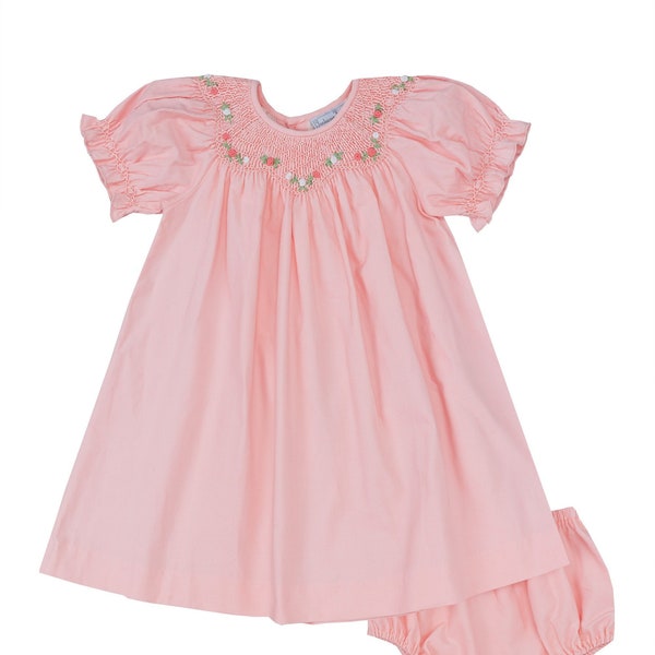 Coral Floral Smocked Bishop main image 0