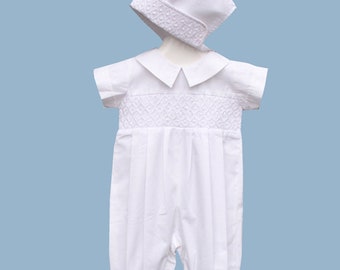 Smocked Boy Romper - Chapeau