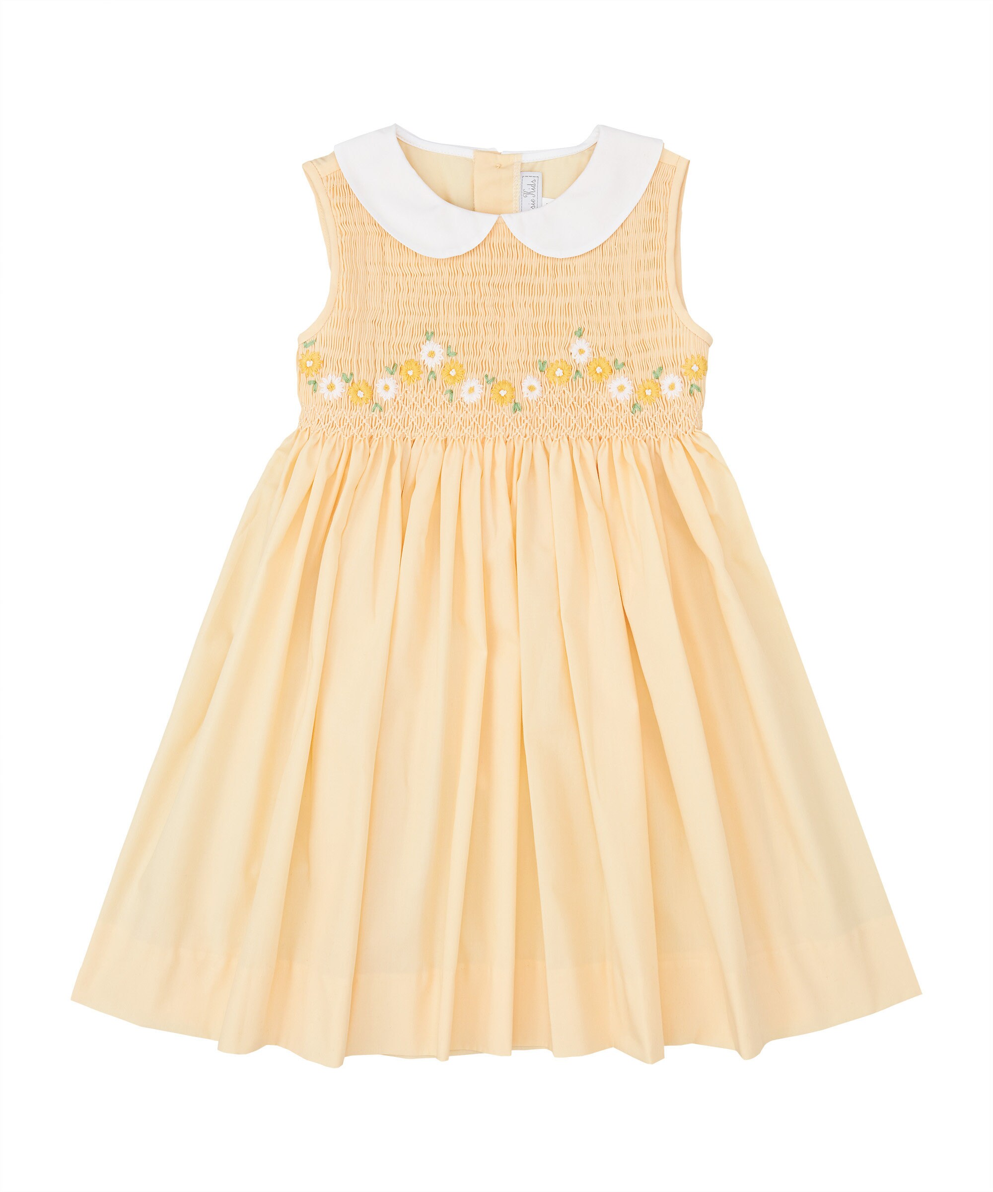 SARAH LOUISE -  Smocked Dress With Peter Pan Collar - White main image 0