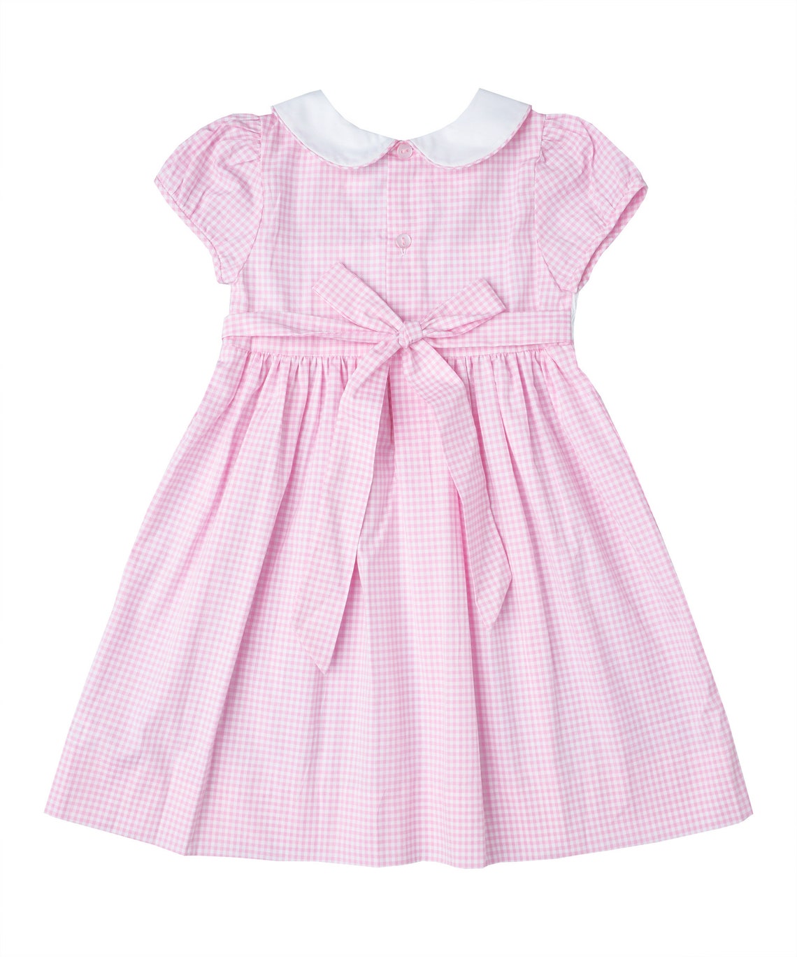 Pink Gingham Cup Cakes Smocked Peter Pan Collar Dress - Etsy
