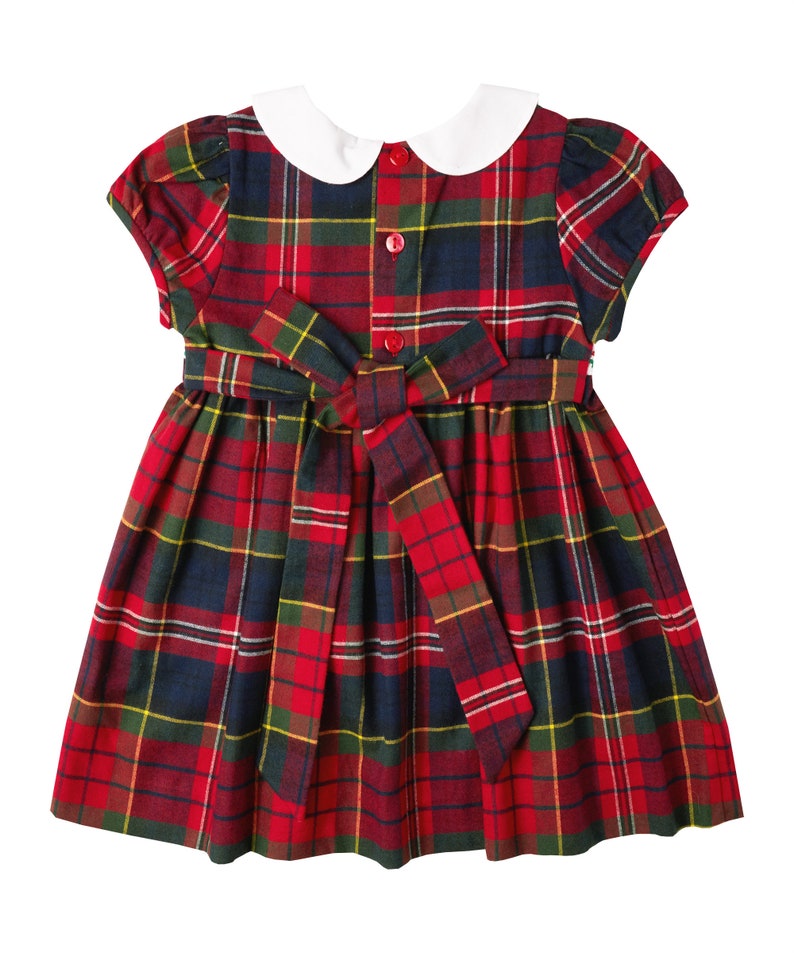 Red & White Plaid Smocked Black Scottie Dog Dress and Diaper Etsy