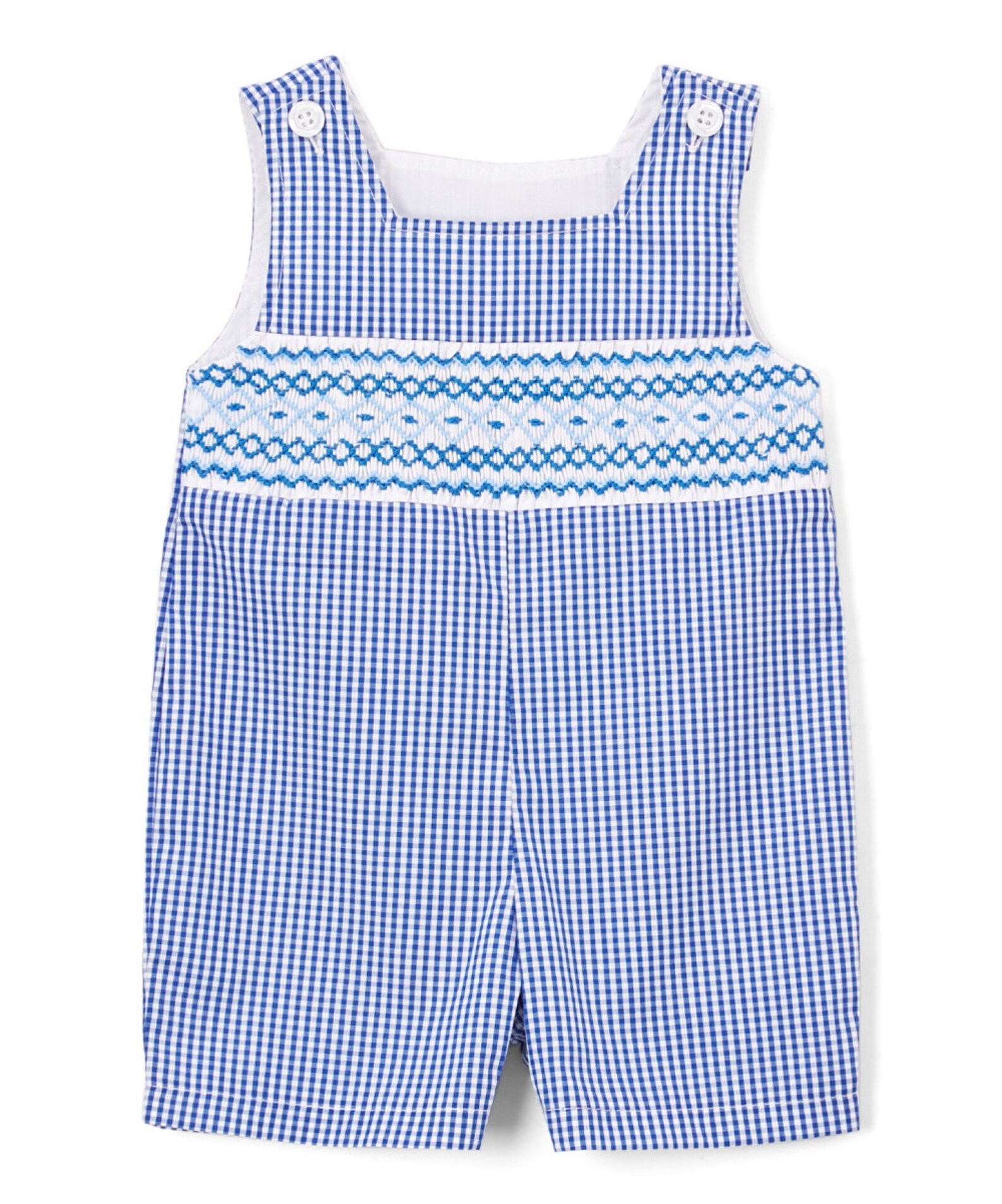 Hand Smocked Blue Gingham Jon Jons Etsy