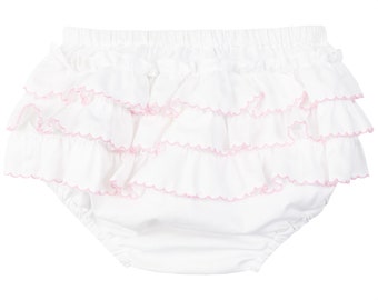 White & Pink Ruffle Bloomers