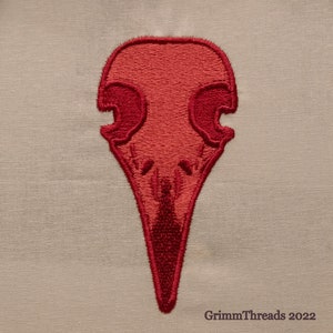 Crow Skull - Machine Embroidery File Design. 4 x 4 inch hoop